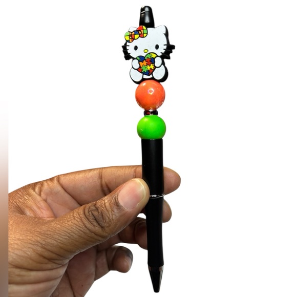 Accessories - HK Handmade Beaded  Black Pen with Colorful Beads